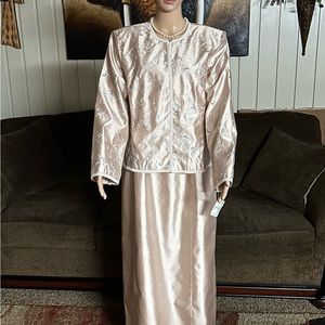 Talbots • Pink • Size 18 • Silk • 2- Piece • Dress •  Floral • Embroidery • New